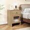 Costway 1/2 PCS Farmhouse Nightstand Fluted Bed Side Table with Large Drawer & Enclosed Cabinet